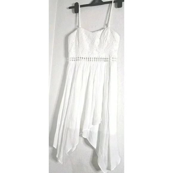 BCX Sweetheart Wrap Lace Empire Cut Weist  White Dress Size 9 Women's... - Picture 1 of 16